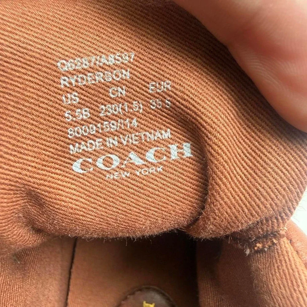 Coach Ryder Brown Leather Sneakers Size US 5.5